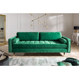 Riess Ambiente Design 3er Lounge Sofa COZY VELVET 220cm smaragdgrün Samt Federkern