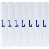 Surf the Shop 7 Stück bestickte Herren-Taschentücher mit Satin-Bordüre, verschiedene Buchstaben, Weiß, L, 85 - 85