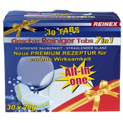 Reinex Geschirrreiniger-Tabs "7in1", Spülmaschinen-Tab, kraftvoll und schonend, 1 Packung = 30 Tabs