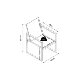 VCM Gartenstuhl Volasi 54 x 65 x 83 cm schwarz 4 St.