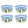 Emsa Clip & Close quadratisch transparent/blau 20,0 cm 0,2 l 4-teiliges Set