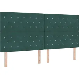 vidaXL Boxspringbett 200 x 200 cm Dunkelgrün