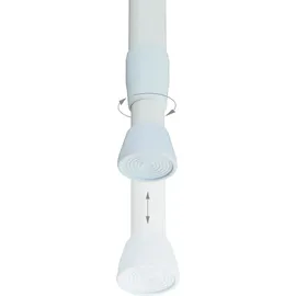 Relaxdays Teleskopstange, 150–280 cm, Klemmstange für Duschvorhang, Gardine, Türrahmen, Edelstahl, weiß