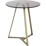 Haku-Möbel HAKU Möbel Beistelltisch Glas gold-grau 45,0 x 45,0 x 50,0 cm