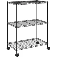 vidaXL Lagerregal mit 3 Böden und Rollen 60x35x81 cm Schwarz 150 kg