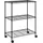 vidaXL Lagerregal mit 3 Böden und Rollen 60x35x81 cm Schwarz 150 kg