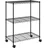 vidaXL Lagerregal mit 3 Böden und Rollen 60x35x81 cm Schwarz 150 kg