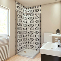 Breuer Duschrückwand Fliesenoptik Orient-Design schwarz/weiß 100 x 255 cm