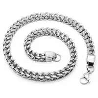 SoulCats Königskette Halskette Panzerkette Herren Elstahlkette viereckig Armband Silber, Größe: 9 mm;Farbe: Silber;Auswahl: Kette 70 cm