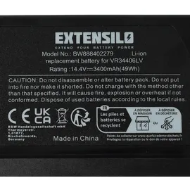 EXTENSILO Akku Ersatz für LG EAC62218205, EAC60766113, EAC62218202, EAC60766111, EAC60766112 für Staubsauger Home Cleaner Heimroboter (3400mAh, 14,4V, Li-Ion) - Extensilo