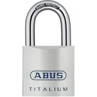 ABUS Titalium Vorhängeschloss 80TI/50 gl.-8011 - gleichschließend - Kellerschloss mit leichtem, massiven Schlosskörper aus Spezial-Aluminium - ABUS-Sicherheitslevel 8 - Silber