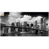 Artland Wandbild »Manhattan Skyline, Brooklyn Bridge«, New York, (1 St.), schwarz