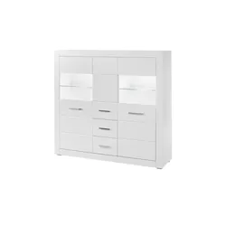 Highboard  Bristol , weiß , Maße (cm): B: 149 H: 142 T: 42