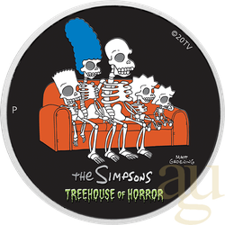 1 Unze Silbermünze Tuvalu The Simpsons - Treehouse of Horror 2022 - coloriert