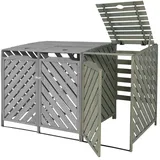 Mendler Mülltonnenbox HWC-J44 120 x 68 x 98 cm grau