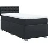 vidaXL Boxspringbett mit Matratze Schwarz 100x200 cm Kunstleder