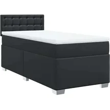 vidaXL Boxspringbett mit Matratze Schwarz 100x200 cm Kunstleder