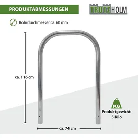 Trutzholm Fahrradständer Fahrradanlehnbügel 116 x 74 cm Edelstahl Ø 60 mm Typ U