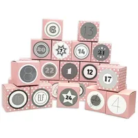 Frau Wundervoll DIY Adventskalender Vorfreude zum Befüllen,Faltschachteln 12x rosa