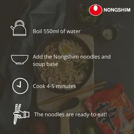 Nongshim - Instant Nudelsuppe, Kimchi - 20 X 120 GR)