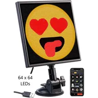Luminea Digitales, programmierbares LED-Display, 32 x 32 LEDs, App, USB