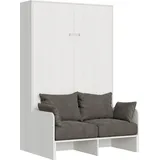 Bett 120 Kentaro vertikales Klappsofa Esche weiß Klappbett - Weiß