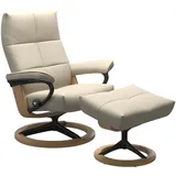 Stressless Sessel David | Signature Untergestell Batick Cream Eichefarben Matt Schwarz