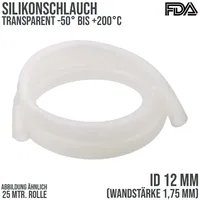 Veber(fr) Silikonschlauch transparent lebensmittelecht 12 x 15,5 mm