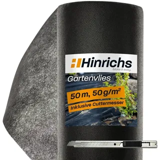 Hinrichs Unkrautvlies 1423, 1 x 50m 50 g/m2, schwarz, aus Polypropylen
