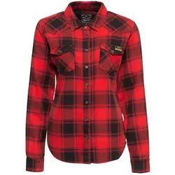 Queen Kerosin Check Damen Hemd, schwarz-rot, Größe XS