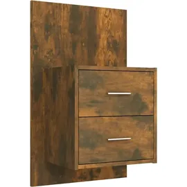 vidaXL Kopfteil mit Nachttischen Räuchereiche Holzwerkstoff