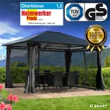Brast Alu Pavillon mit festem Dach Premium 3 x 4 m