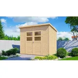 Bertilo Gerätehaus Felix 2  (Außenmaß inkl. Dachüberstand  (B x T): 199 x 251 cm, Holz, Naturbelassen)