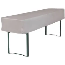 TexDeko Biertischhusse Tischdecke 3/8 Länge für Bierzelttisch Premium blickdicht waschbar 220x70x30cm (Grau)
