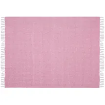 Beliani Tangier Kuscheldecke 130 x 160 cm Rosa/Weiß