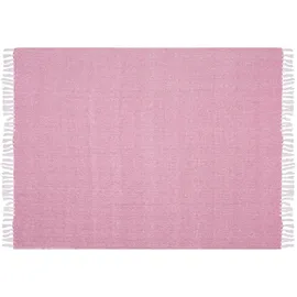 Beliani Tangier Kuscheldecke 130 x 160 cm Rosa/Weiß