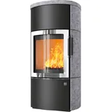 Kaminofen HARK 44-5.2 GT FlameKat Raumluftunabhängig 8 kW - Specksteinverkleidung - Korpus: graphit/verchromt