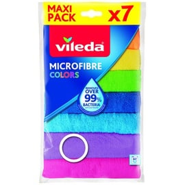 Vileda COLORS MAXI PACK Mikrofasertücher Mikrofaser 60 °C waschbar, 7 St.