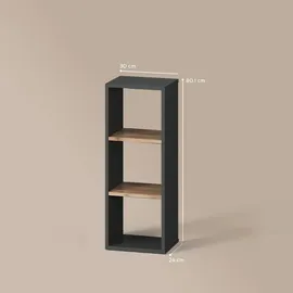 livinity® Bücherregal 30 x 80,1 cm Grau