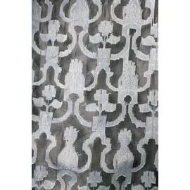 HOSSNER - ART OF HOME DECO Gardine "Blausee" Gr. 2, blau, B:105cm H:245cm, Baumwolle, Seide, Viskose, HOSSNER - ART OF HOME DECO, Gardinen, Gardine, Schlaufenschal mit floralem Muster