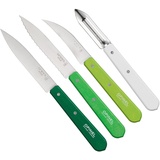 Opinel Küchenmesser-Set, Primavera, 4-teilig Messer, Holz, Grün/Weiß, One Size