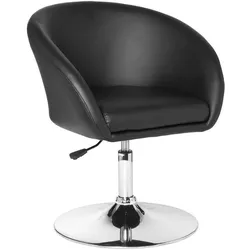 Kadima Design Loungesessel `Lift`, Retro-Design, verstellbare Sitzhöhe, Trompetenfuß. Schwarz, 62x55x84 cm