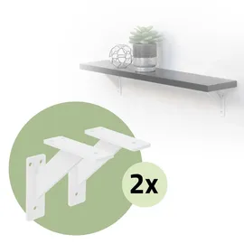 ML-Design 4 Stück Regalhalterung 120 x 120 mm Weiß Aluminium Schwebende