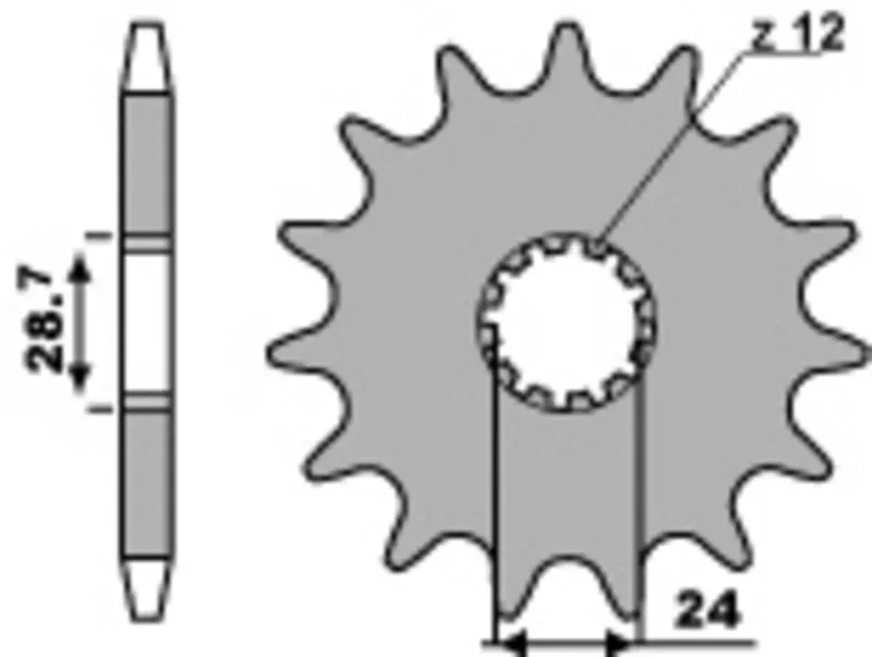 PBR Standard-Stahlkettenrad 526 - 530