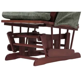 Mendler Relaxsessel HWC-C76 Chenille 52 x 100 x 80 cm Grün mit Hocker
