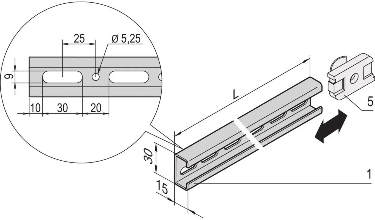 Schroff C-Profil 22114455 (VE4)