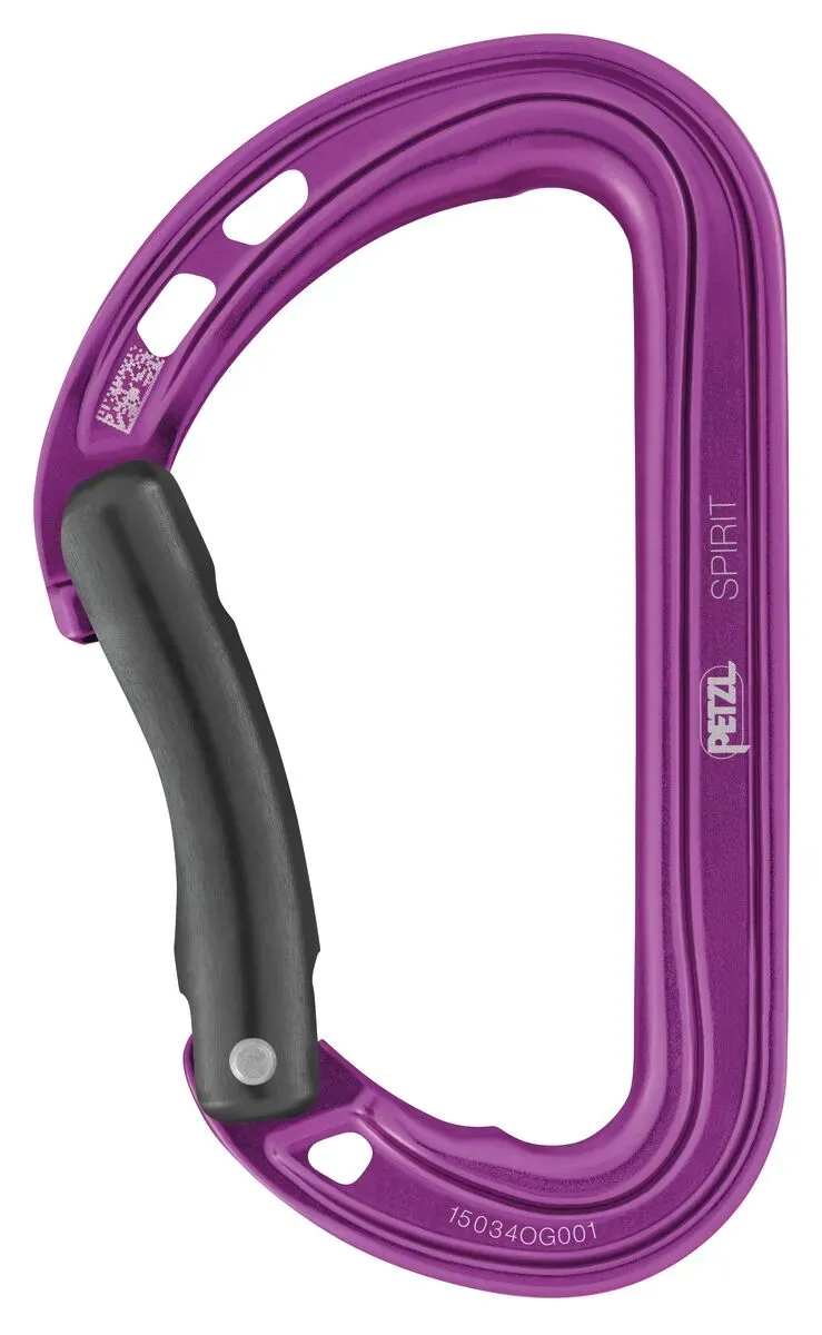 Petzl Karabiner Spirit leichter gebogener Karabiner fürs Klettern lila - STK