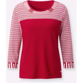Casual Looks WITT WEIDEN 3/4-Arm-Shirt in rot-ecru-bedruckt | Gr.: 48