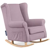 KONSIMO® Schaukelsessel TULES Stillsessel, Schaukelstuhl mit Buchenholzgestell, mit Tasche für kleine Gegenstände rosa