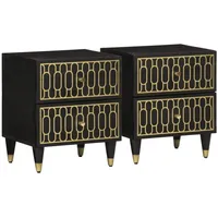 VidaXL Nachttische 2 Stk. 40x33x46 cm Massivholz Mango
